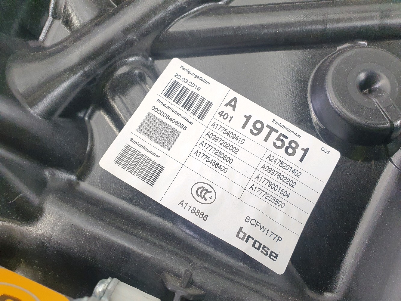 Lève vitre avant droit MERCEDES CLASSE A 4 T1-2197W T1-2197W [reference_163727] 3