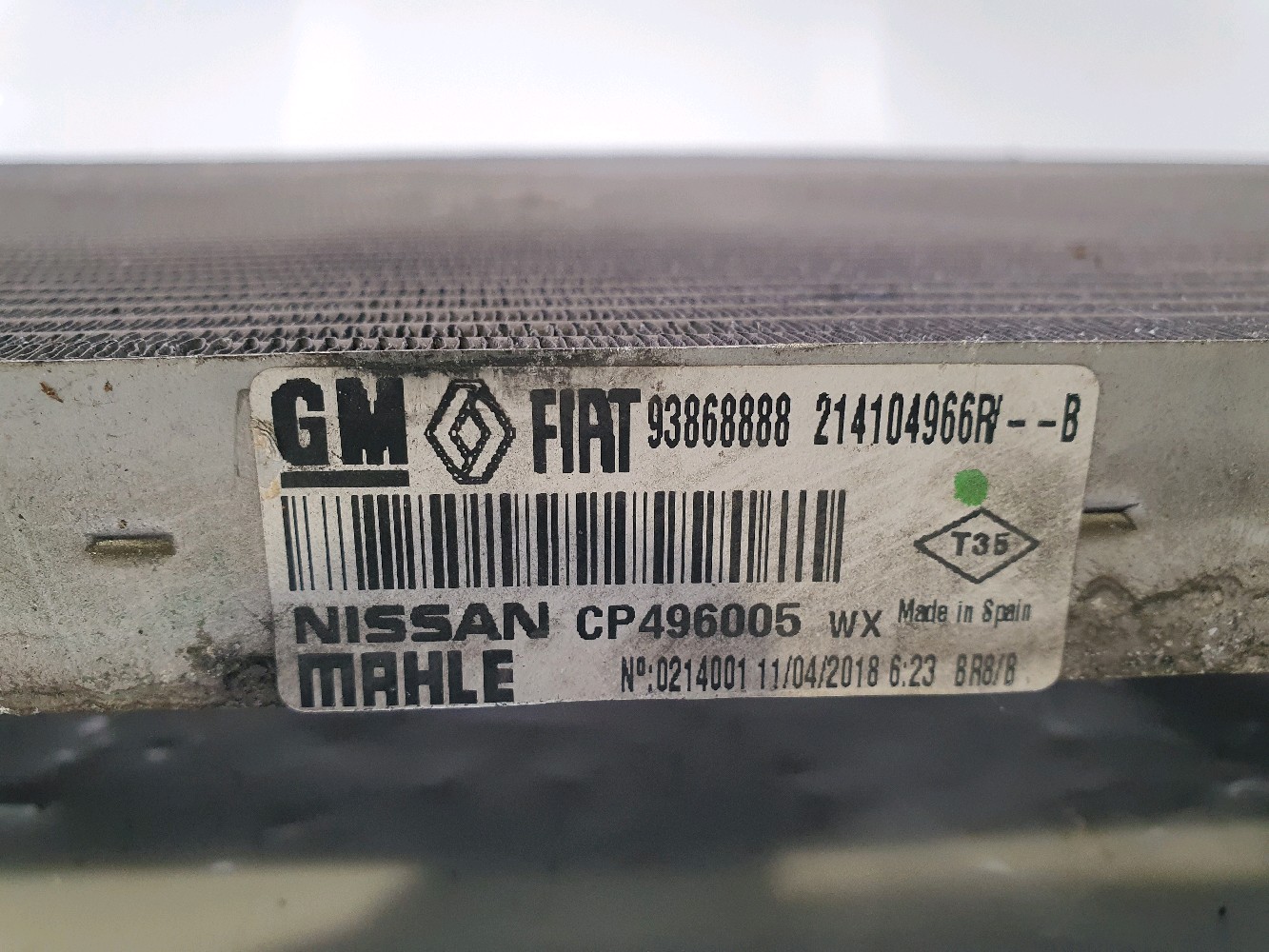 Radiateur d'eau FIAT TALENTO 2 -NS1K_TYPE réf. 6000618062 K1-3655I K1-3655I [reference_1673325] 3