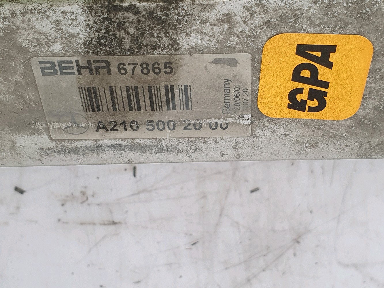 Echangeur air air/Intercooler MERCEDES CLASSE E 2 PH.2 CDI réf. 2105002000 W1-4130Z W1-4130Z