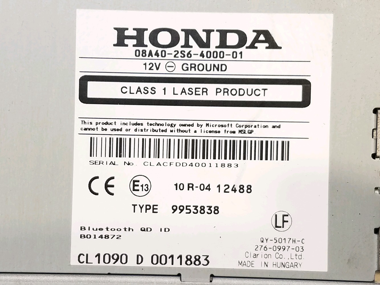 Ecran multifonction 39100TF2G20ZA - HONDA JAZZ 2 1.3I EH (HYBRID) - H0-6293U H0-6293U [reference_2281669] 8