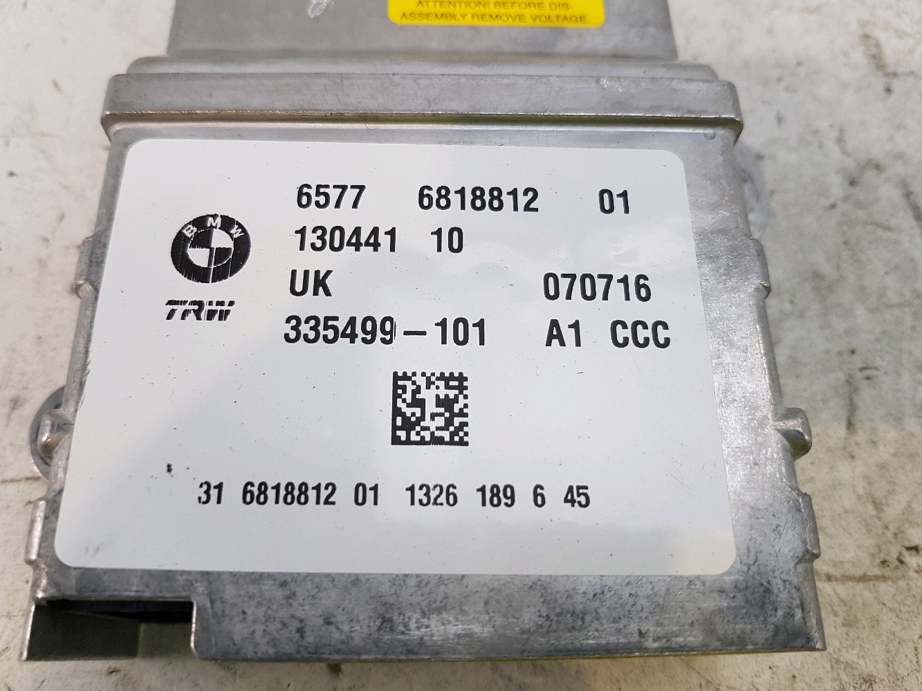 Calculateur d'airbag 65775A41CA0 - BMW SERIE 2 1 PH.1 218 D - I0-2611J I0-2611J [reference_246511] 2