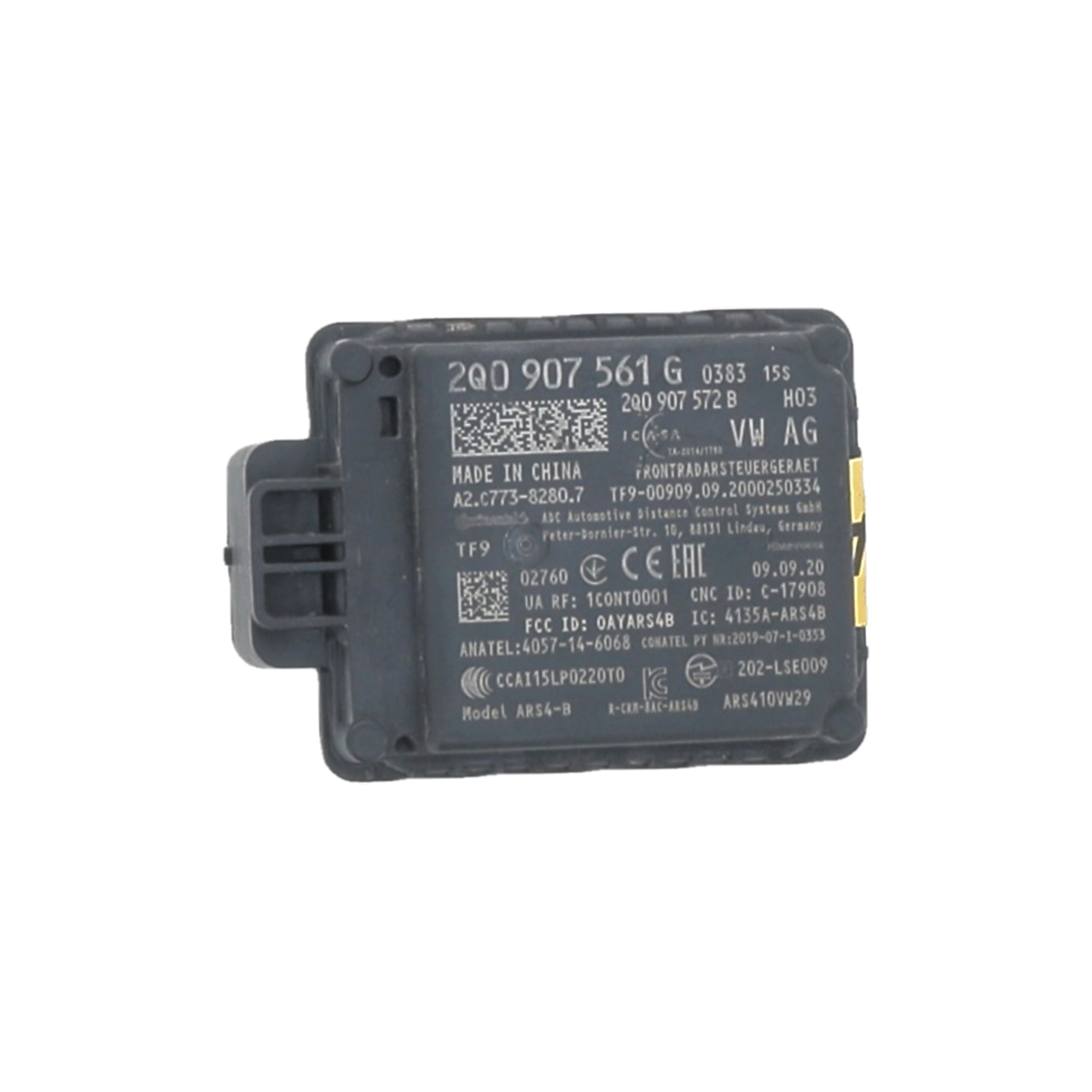 Radar anti-collision 2Q0907561P - VOLKSWAGEN POLO 6 PH.1 1.0 TSI - L1-4644V L1-4644V