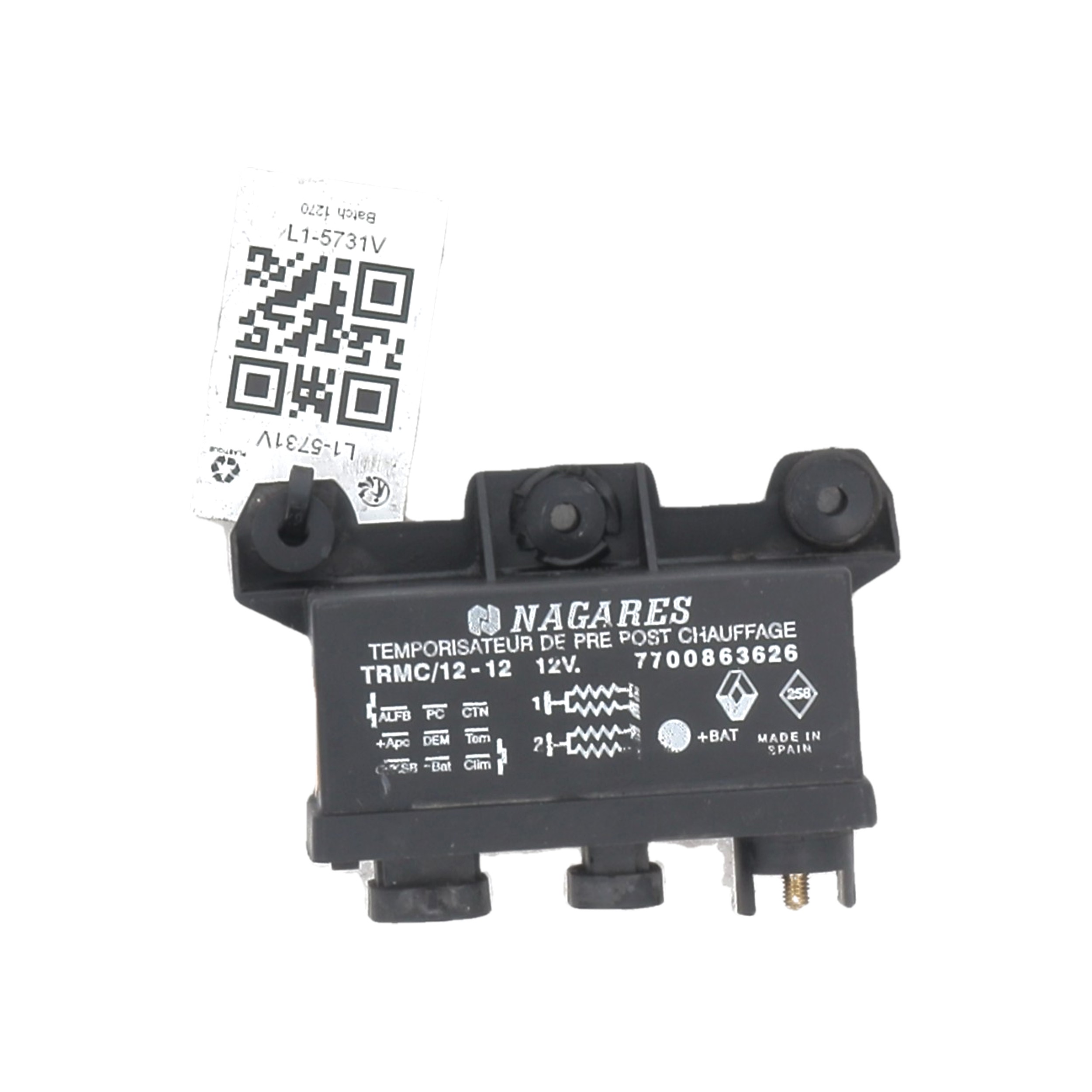 Relais de préchauffe 7700863626 - RENAULT LAGUNA 1 PH.1 2.2 - L1-5731V L1-5731V