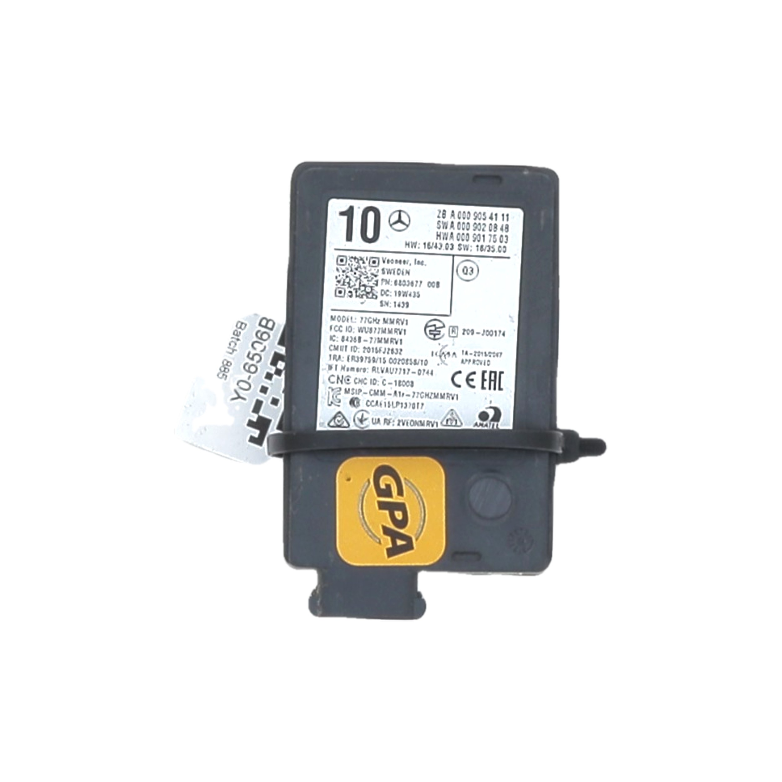 Radar détection angle mort arrière gauche A0009054111 - MERCEDES CLASSE A 4 180 - Y0-6506B Y0-6506B